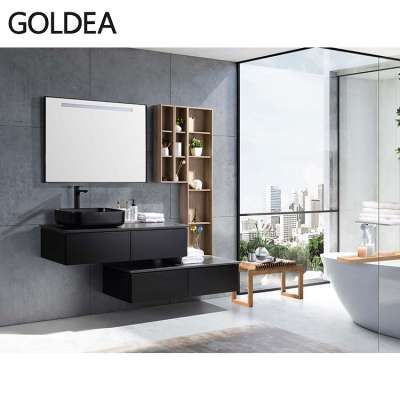 NEW black wall modern luxury bathroom furniture waterproof bathroom cabinet