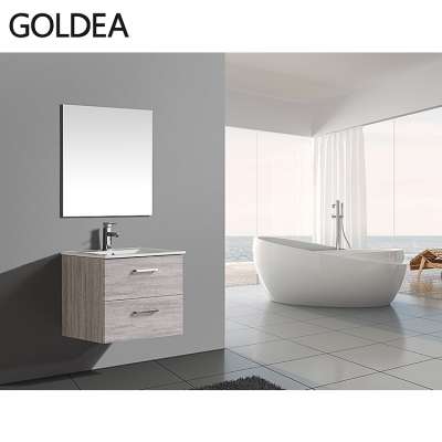 Modern European style bathroom vanity cabinet with ceramic basin